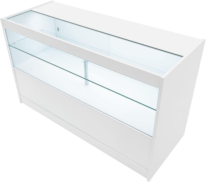 C1500 led-winkelbalie - wit - 150 cm - 3-laags met schuifdeuren