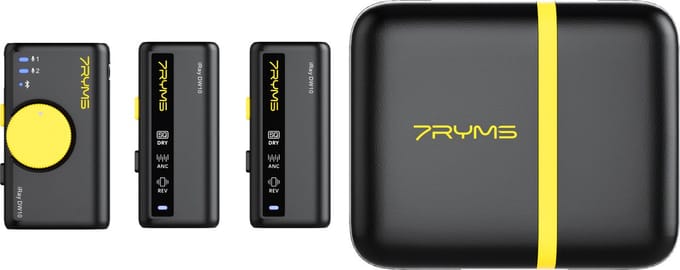 7Ryms iRay DW10 Draadloze Microfoon [3,5 mm mini-jack + USB-C] Dubbel ZWART