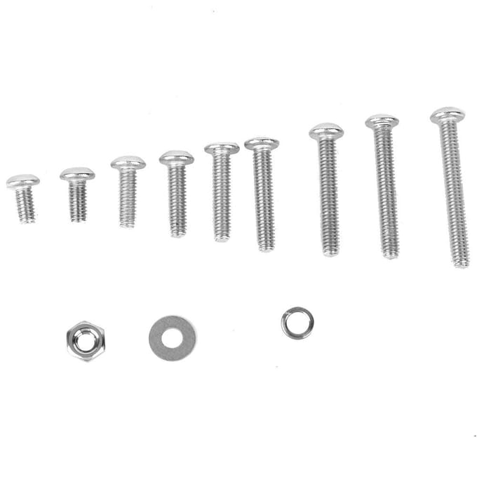 662 stuks SUS304 M2.5 Cilinderschroef met Zeskantmoer, Platte Ring, Veerring Sleutelset