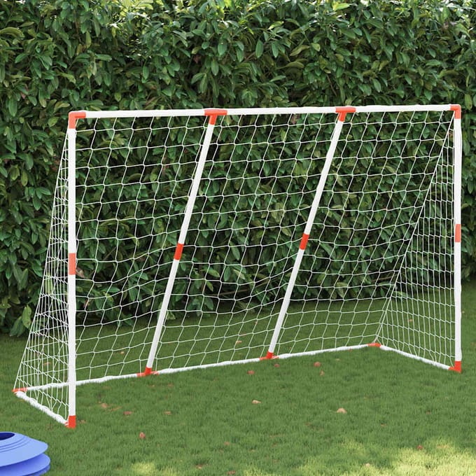 vidaXL - Kindervoetbaldoel - met - ballen - 2-in-1 - 184x64x124 - cm - wit