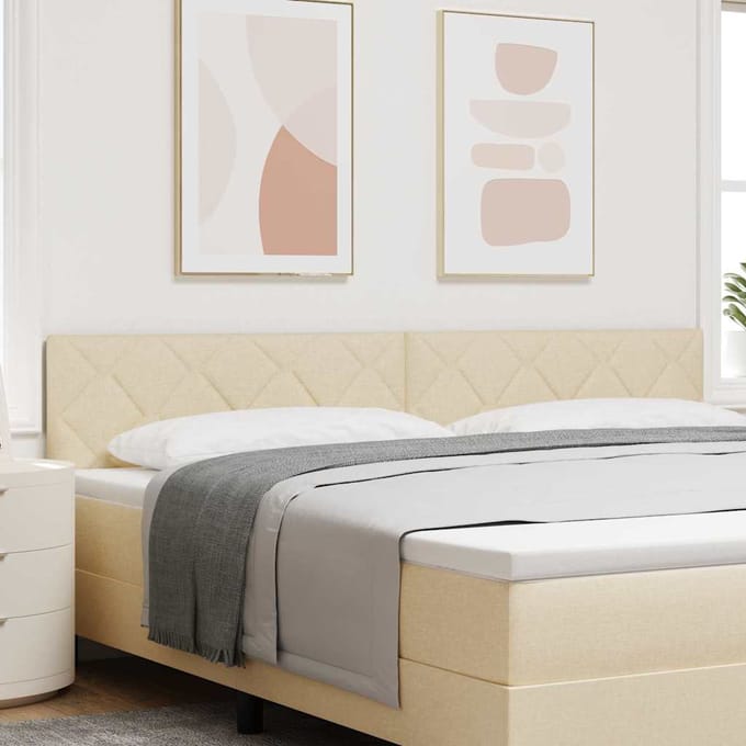 vidaXL Hoofdbord Crème 200 cm Stof