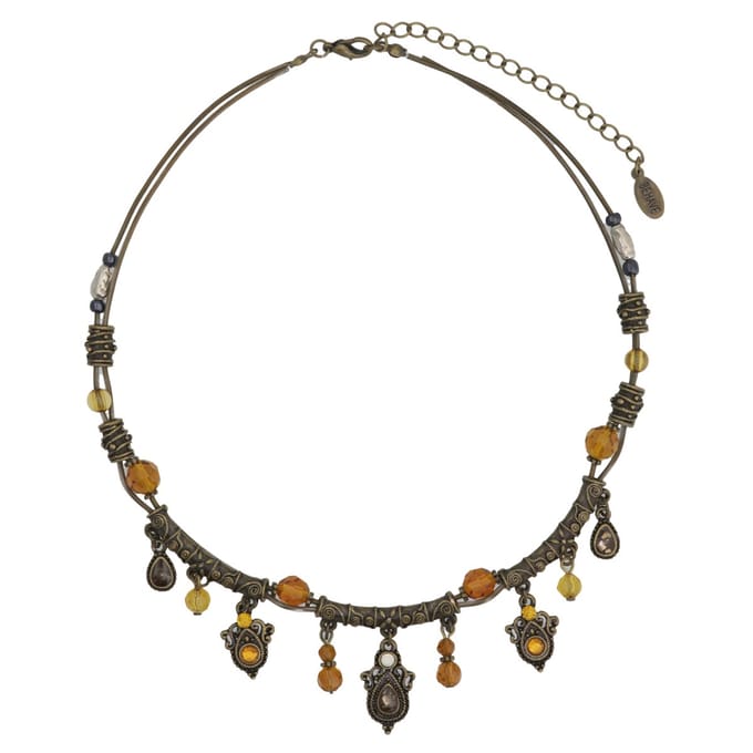 Behave - Vintage ketting bruin - Retro herfstlook - Nikkelvrij