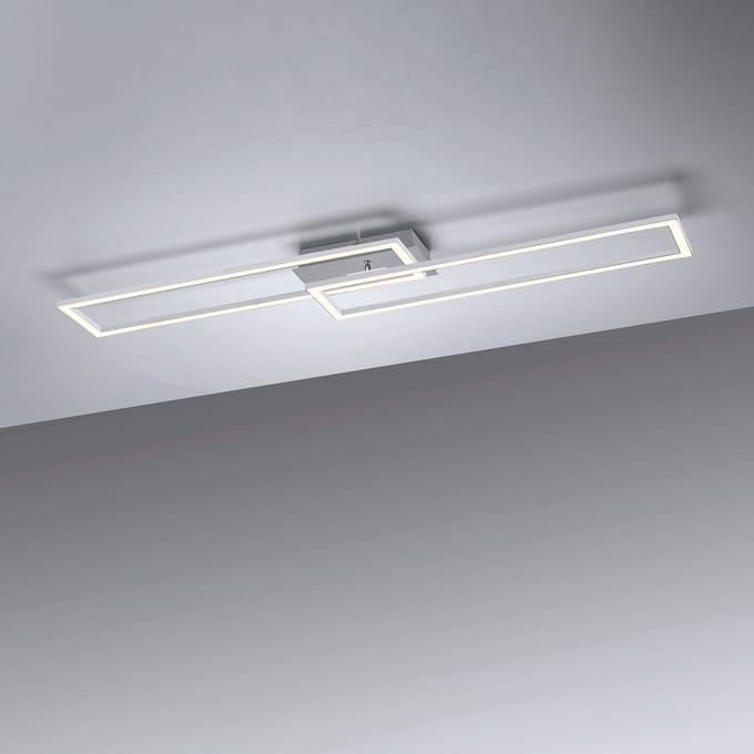 JUST LIGHT. GmbH LED plafondlamp Iven, staal, dimbaar, 101,6 x 19,8 cm