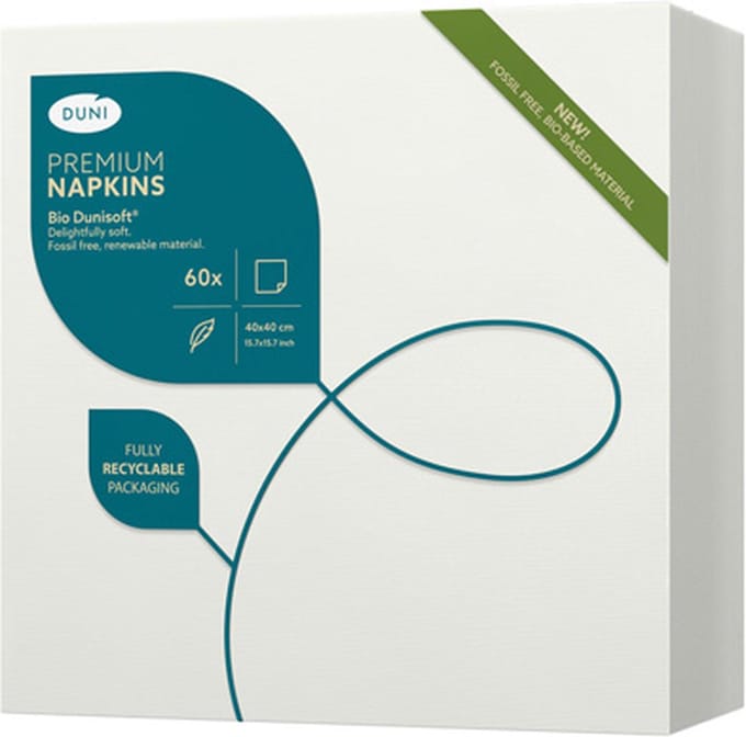 Duni - Bio Dunisoft Servetten Wit 40x40 cm - 60 stuks