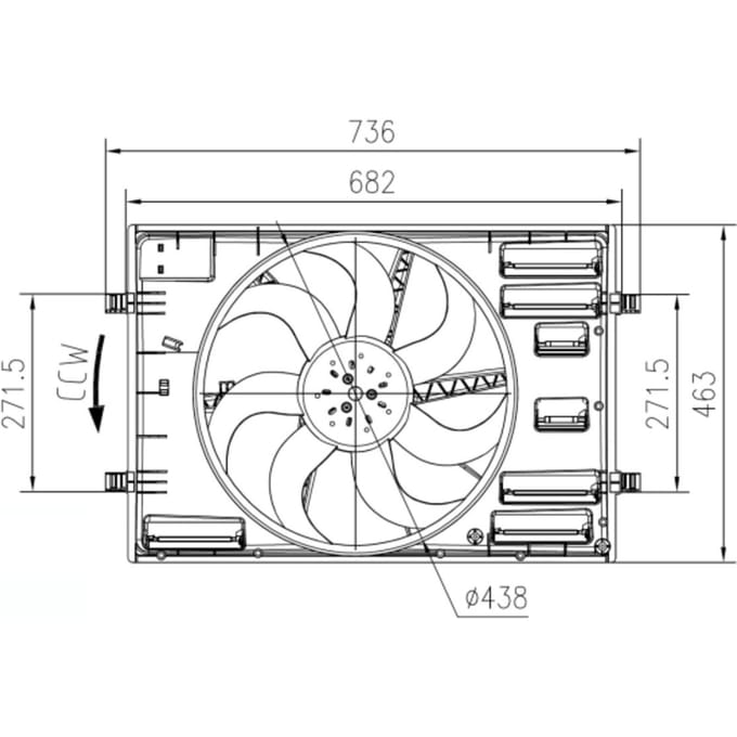 Koelventilatorwiel, motorkoeling NRF 47916