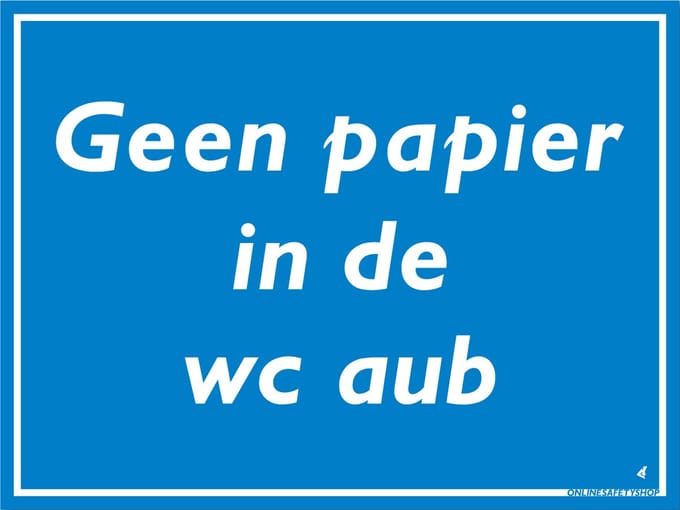 Geen papier in de WC bord - Aluminium - 40 x 30 cm