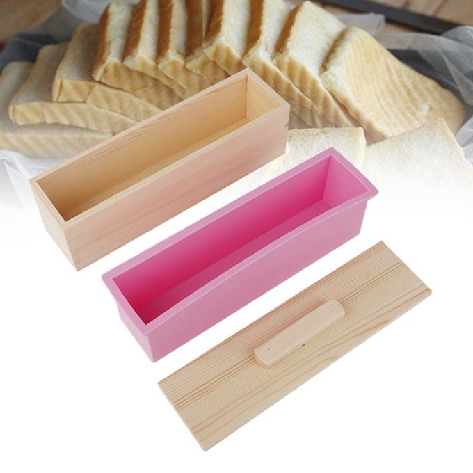 900ML Rechthoekige Siliconen Zeepvorm met Deksel DIY Gereedschap voor het Bakken van Cake, IJs, Chocolade pink
