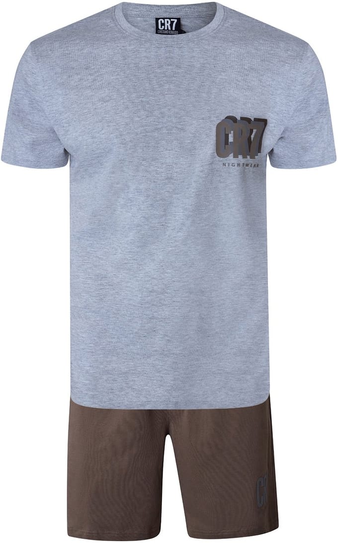 CR7 Heren Pyjama volwassenen kort (Grijs/Bruin)
