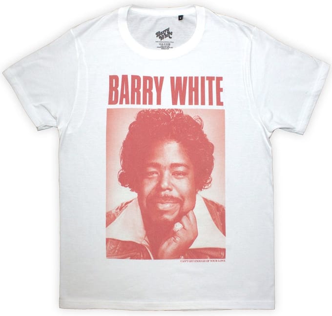 Barry White - Box Photo Heren T-shirt - L - Wit