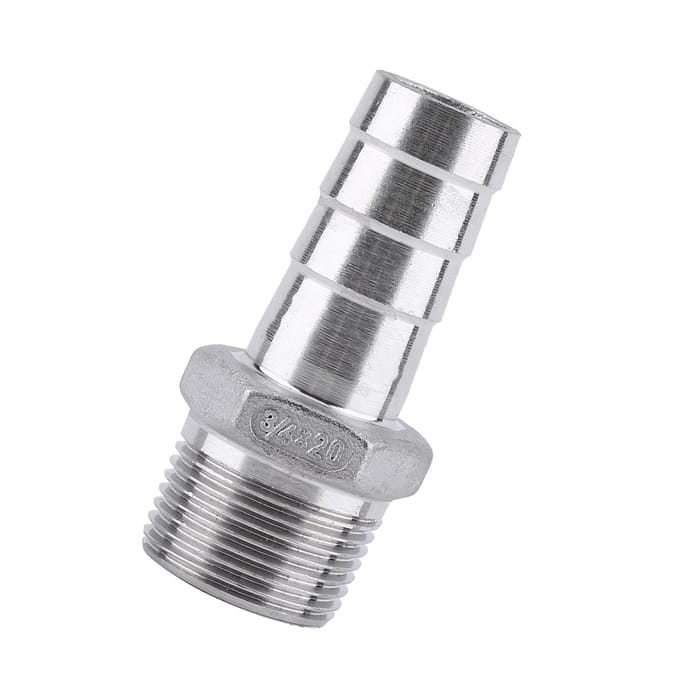 RVS 304 Mannelijke Schroefdraad Pijpfitting Barb Slangstaart Connector (34 x20mm)