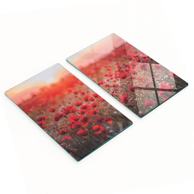 Multifunctionele decoratieve keukenplanken van gehard papaverveld 2x30x52 cm