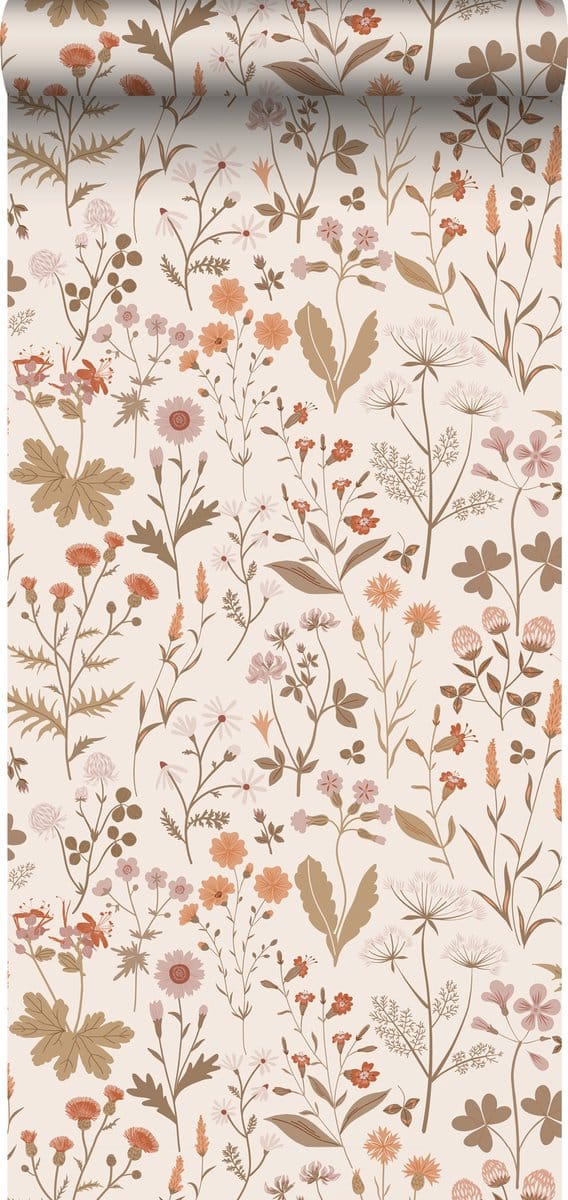 ESTAhome behang veldbloemen beige - 53 cm x 10.05 m - 139596