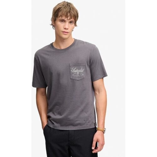 Superdry Trade Loose T-shirt Dark Grey Grootte: XL