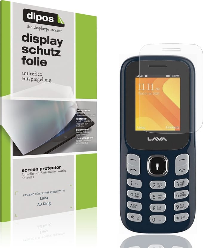 dipos – 4x Matte Beschermfolie geschikt voor Lava A3 King | Krasbestendige & antireflecterende Screenprotector Ultra-Thin