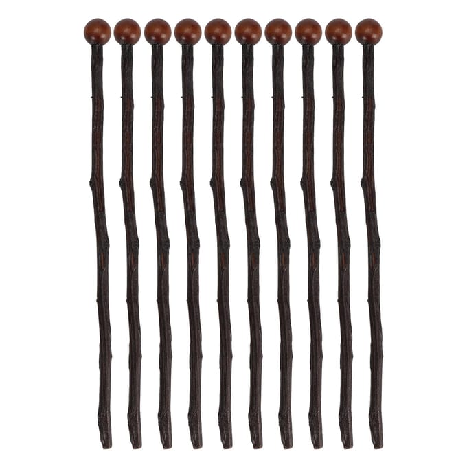 10 stuks Herbruikbare Koffie Roerstaafjes Houten Mengroerstaafjes Roerstaaf voor Melkkoffie Honing black