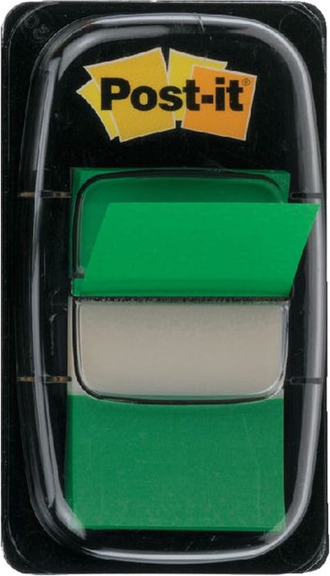 Indextabs post-it 680 25.4x43.2mm groen | 12 stuks