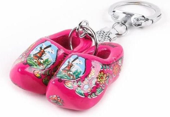 Matix - Sleutelhanger met paar roze klompjes - per 6 stuks