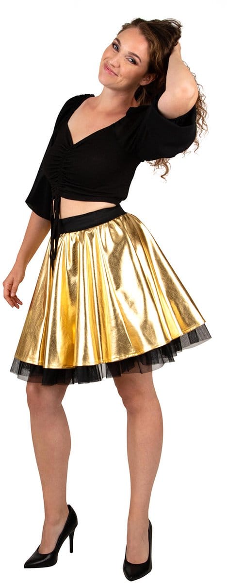 Cirkelrok Metallic Goud Dames