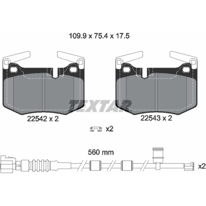 Remblokset TEXTAR 2254201, achter