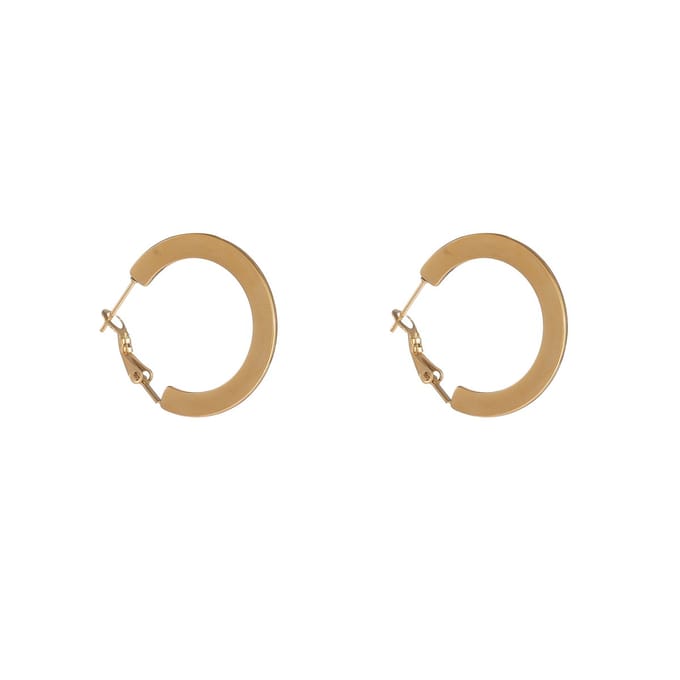 Go Dutch Label Oorringen Flat Hoop - 30mm Goudkleurig
