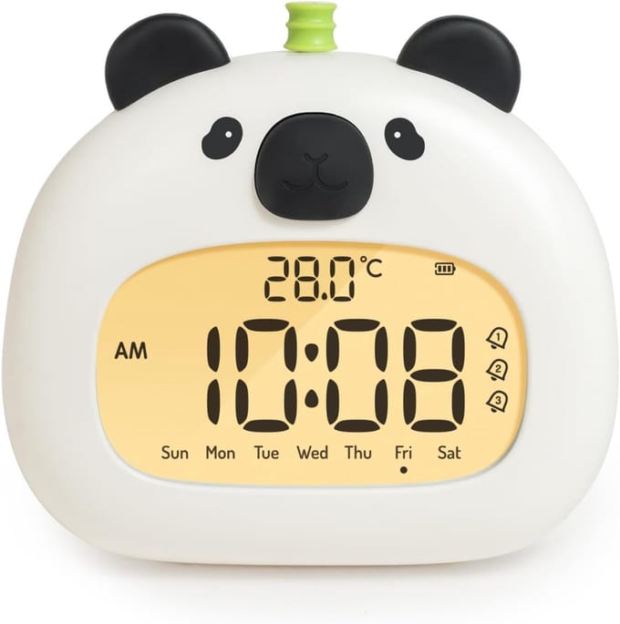 SNJY® Slaaptrainer Kinderen - Slaapwekker - Kinderwekker - Panda - Wit