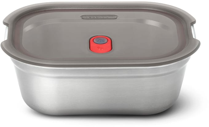 Black+Blum Steel Food Box Medium - Meal prep - 190x143x73mm - Grijs/Rood
