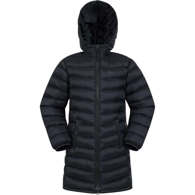 Mountain Warehouse Kinder/Kinder Florence Longline gewatteerd jack (Zwart)