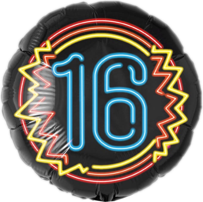 Paperdreams - Neon Folieballon - 16 Jaar