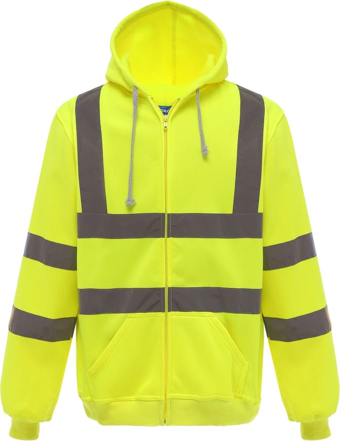 Yoko Full Zip Hooded Sweatshirt YHVK07 - Hi Vis Yellow - S