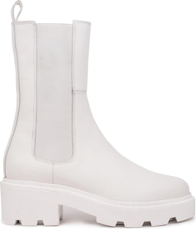 Hinson sobra hoge chelsea boots dames wit leer