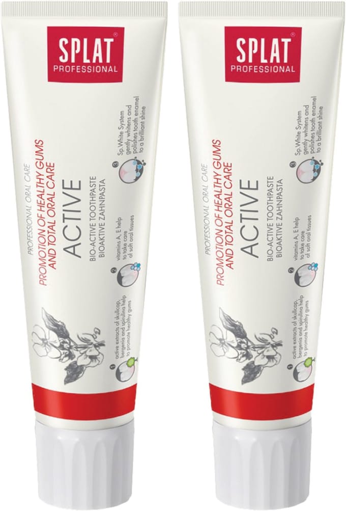 SPLAT Active 2-pack - Tandpasta - Glazuurbescherming, Remineralisatie, Zonder SLES