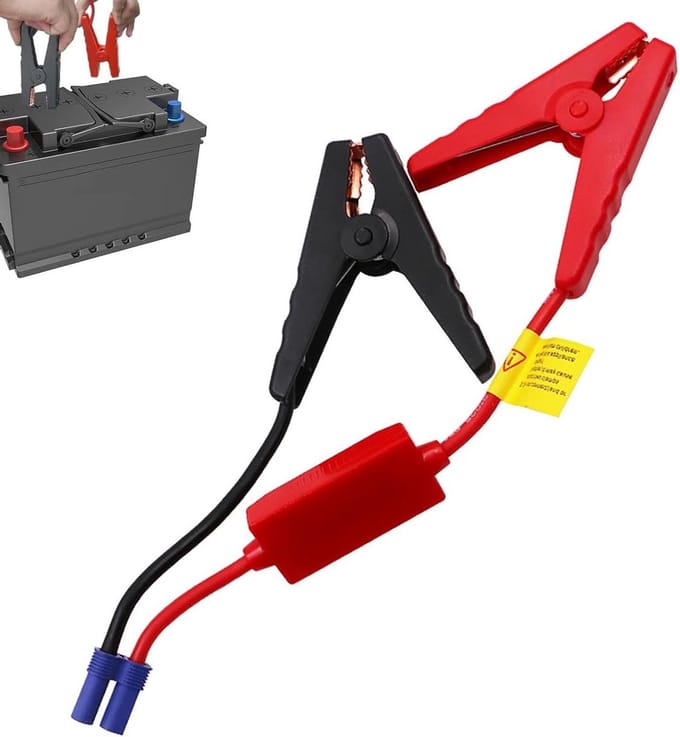 Starthulpkabels - Startkabels auto - Accu starten - EC5 klem adapter - 32 cm - Zwart