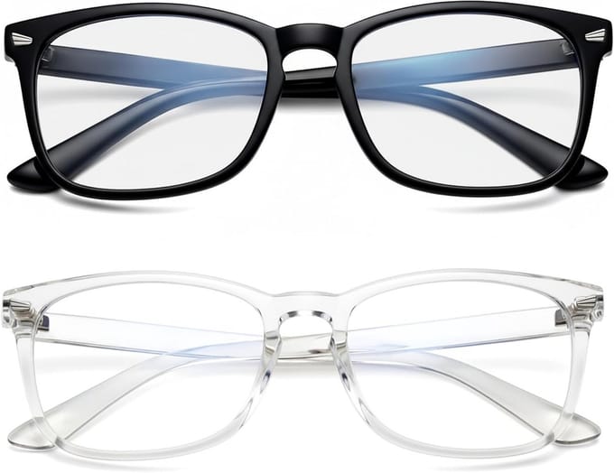Blauwlichtbril Set - Computerbril dames heren - Schermtijd verminderen - UV400 bescherming - Set van 2 - Blauw