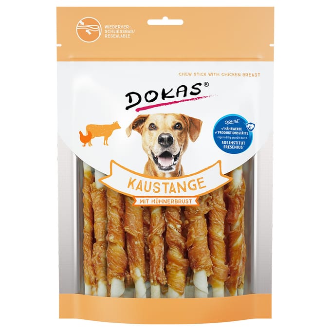 3x200g Kauwrollen met Kippenborst Dokas Hondensnacks