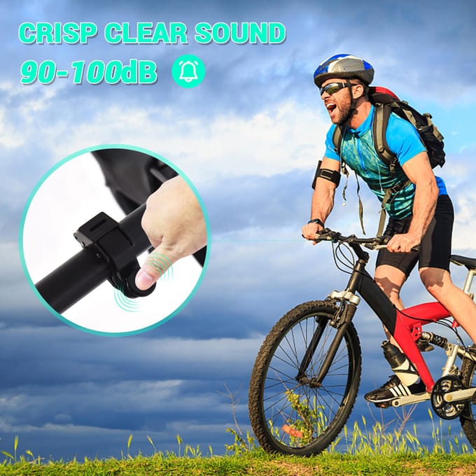 Fietsbel Mini aluminium fietsbel Helder geluid Fietsringbel voor 22,2 mm stuur black