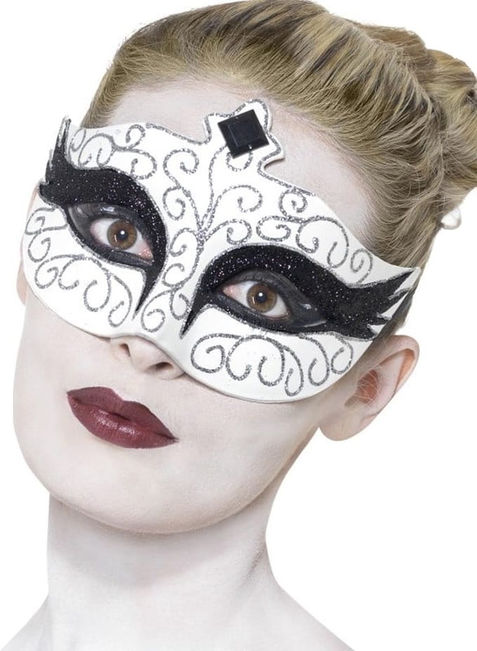 Zwaan oogmasker wit met zwart