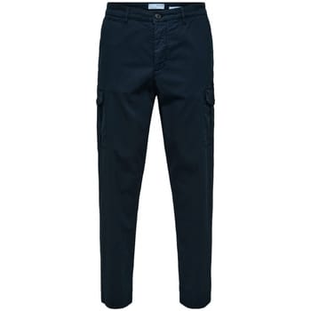 Cargobroek Selected Slim Tapered Wick 172 Cargo Pants - Dark Sapphire