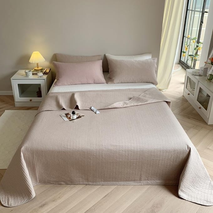 Couvre-lit matelassé en coton blanc massif coréen de qualité supérieure, couverture douce pour lit double, couvre-matelas, linge de lit king size 110x150cm 1pc