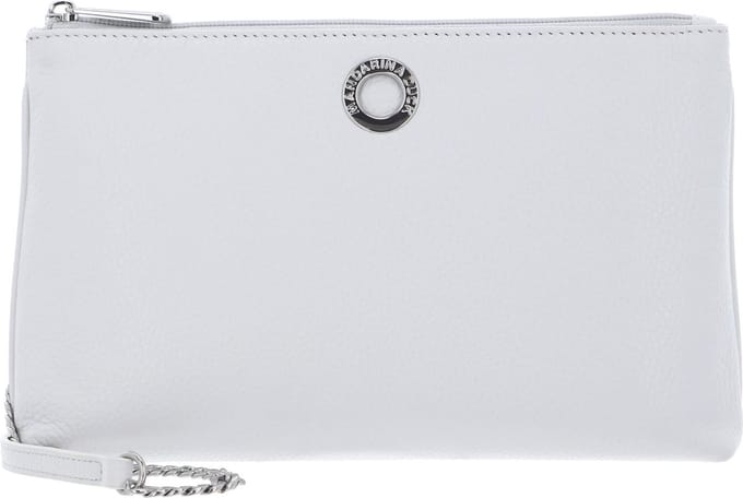 MANDARINA DUCK Leren Schoudertas Mellow Leather Crossover Bag Nimbus Cloud Wit
