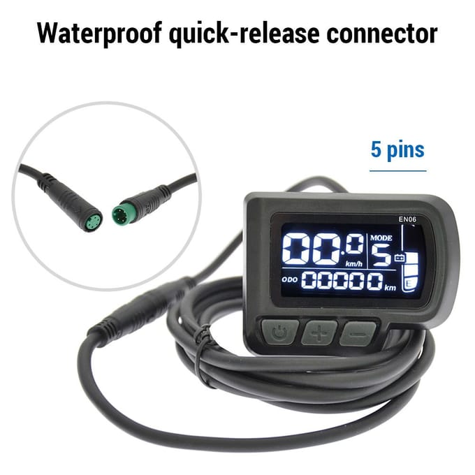 LCD-display snelheidsmeter slim instrument voor elektrische fiets E-scooter zwart