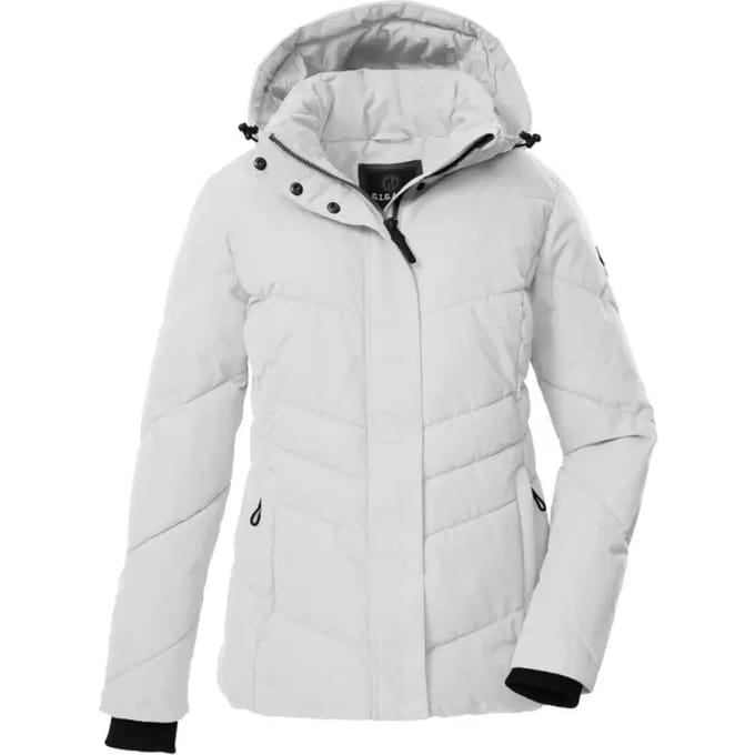 Gewatteerd regular fit jack met capuchon