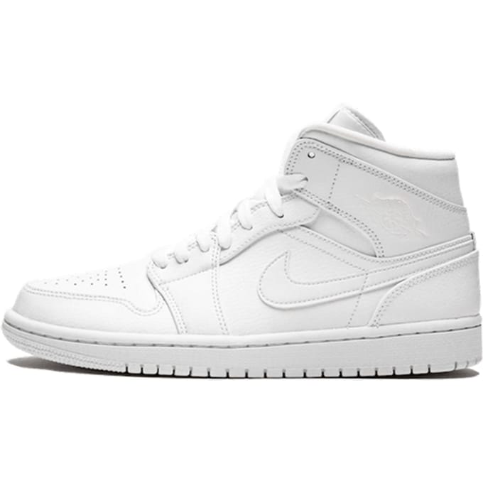 Jordan Aj1 Mid Sneakers Heren - Wit - Maat 43 - Leer, Synthetisch