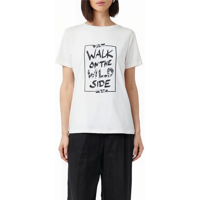 comma - female - T-shirt van katoenmix met print op de voorkant