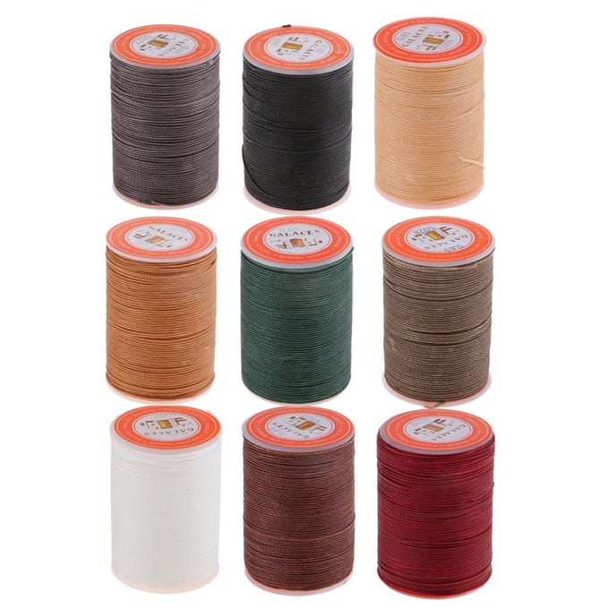 Leer naaien gewaxt polyester koord draad hand stiksel ambachtelijk donkergrijs 0.65mm zwart