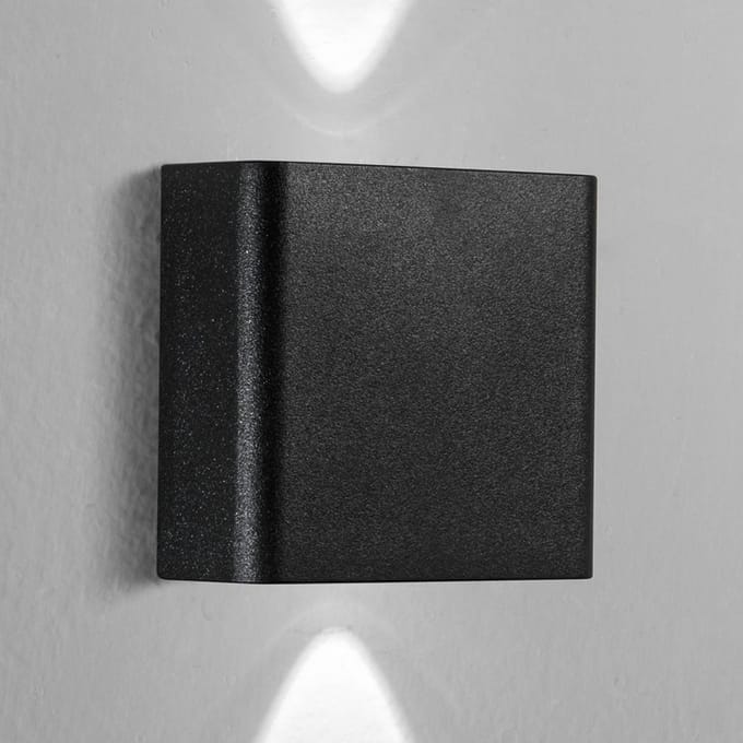 INTEC LED buiten wandlamp KLEIN, zwart, breedte 11 cm, kunststof