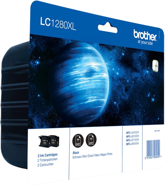 Brother LC-1280XLBKBP2 - Inktcartridge / Zwart / Hoge Capaciteit