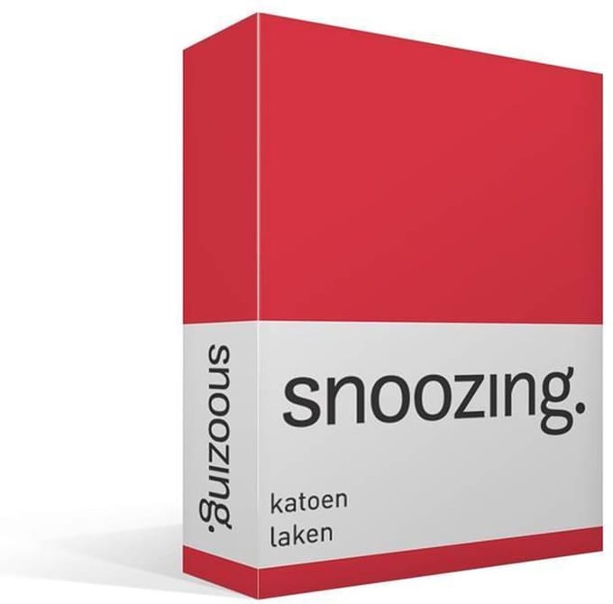 Snoozing - Laken - Katoen - Eenpersoons - 150x260 cm - Rood