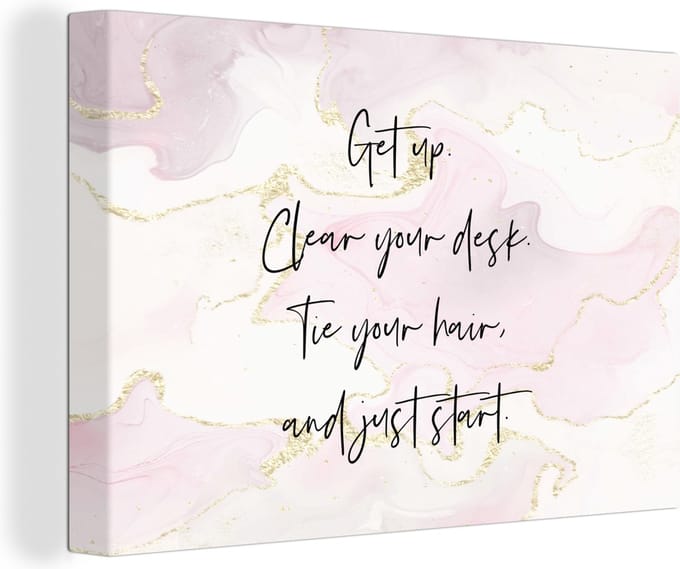 Canvas Schilderij Motivatie - Studeren - Student - Quote - 120x80 cm - Wanddecoratie