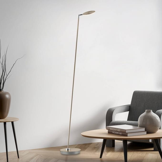 Paul Neuhaus LED vloerlamp Akku-Bente, messing, CCT, USB-C