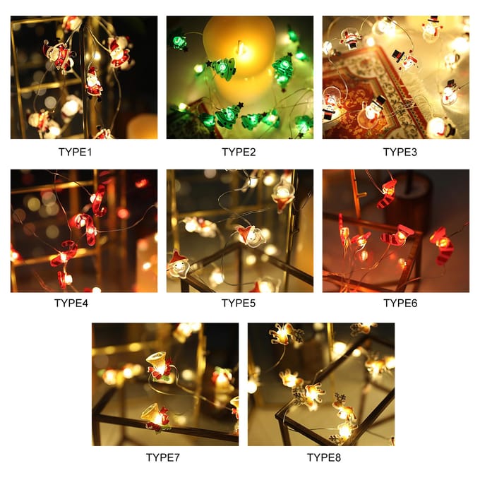 2 Meter/6.6Ft 20LEDs Bel Design Lichtsnoer Constant Helder & Knipperende Verlichtingsmodus IP42 Water type6